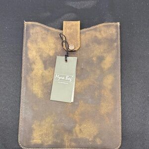 Myra Bag Distressed Tan and Brown Laptop Bag